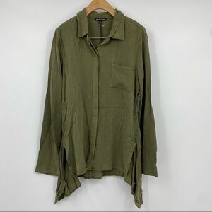 Stitch Fix Dear John army green button front tunic top NWT!